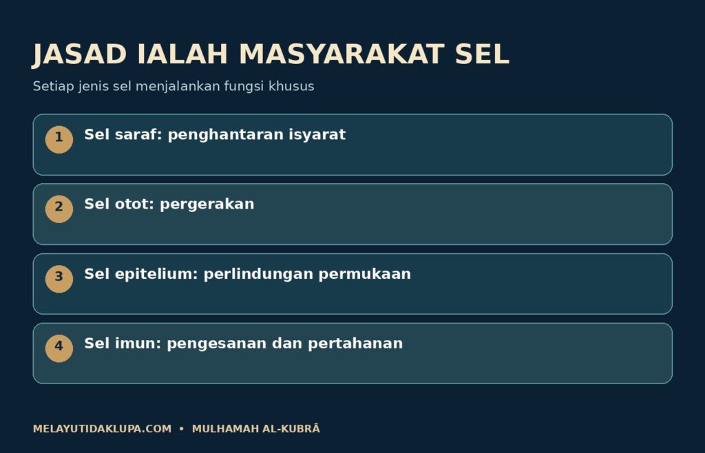 Pelbagai sel menjalankan fungsi khusus dalam tubuh.