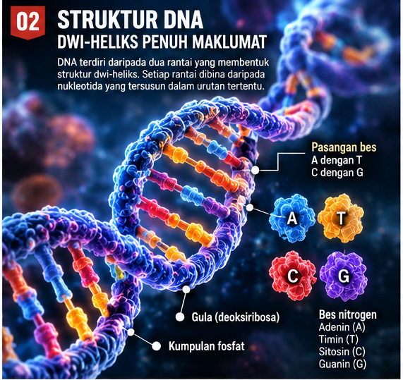 Struktur DNA dwirantai dan pasangan bes