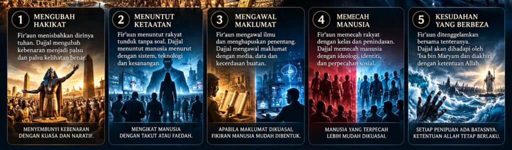 Lima corak penipuan yang wajar diperiksa: naratif, ketaatan, maklumat, perpecahan dan kesudahannya.