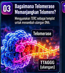 Bagaimana telomerase memanjangkan telomere?
