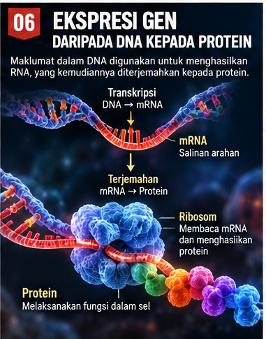 Ekspresi gen DNA RNA protein