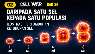 CELL WAR Bab 26 — Visual 02: SATU SEL BOLEH MENJADI SATU POPULASI