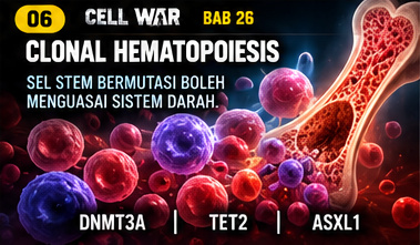 CELL WAR Bab 26 — Visual 06: CLONAL HEMATOPOIESIS: PENGAMBILALIHAN DALAM SISTEM DARAH